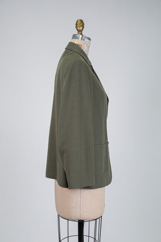 Blazer kaki à poches plaquées (16)