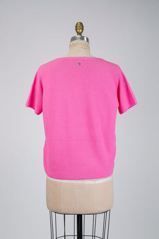 T-shirt rose flamingo en tricot pur coton (4+6)