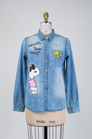 Chemisier en denim cool Snoopy (4+6)