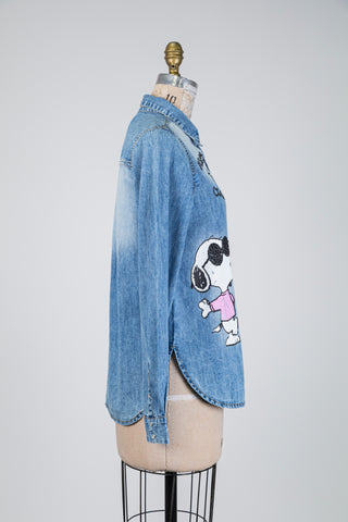 Chemisier en denim cool Snoopy (4+6)