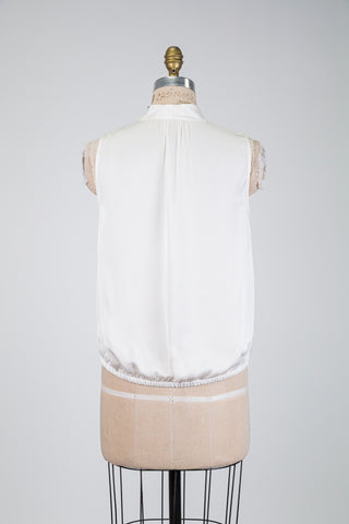 Cream blouse with pussy-bow collar (6+12)