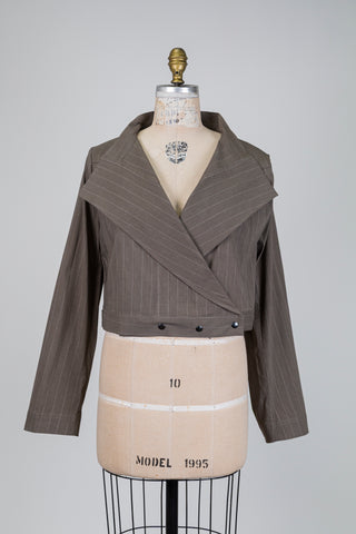 Taupe Spencer with large crossover collar (M-L)