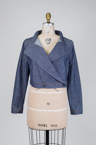Blue denim wrap jacket (S to L)
