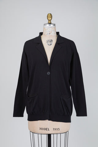 Cardigan noir à col blazer (TU)