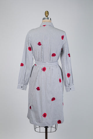 White striped shirtdress with red embroidery (6)