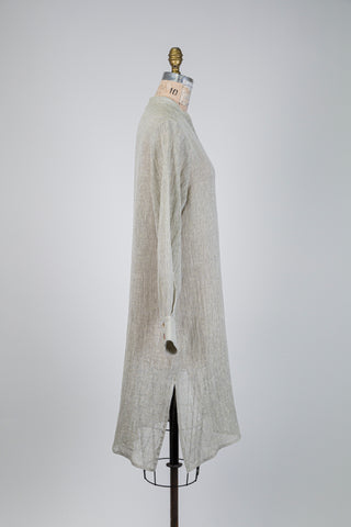 Natural linen tunic dress (S)
