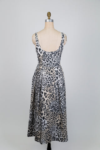 Robe à imprimé léopard noir et blanc (6+8)