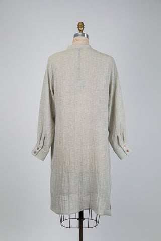 Natural linen tunic dress (S)