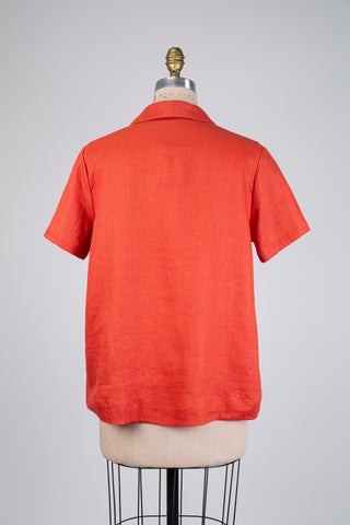 Blouse en lin terracotta (S+)