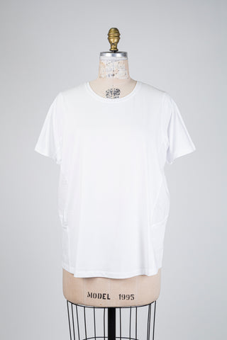 Two-material white T-shirt (S+)