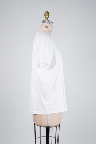 Two-material white T-shirt (S+)