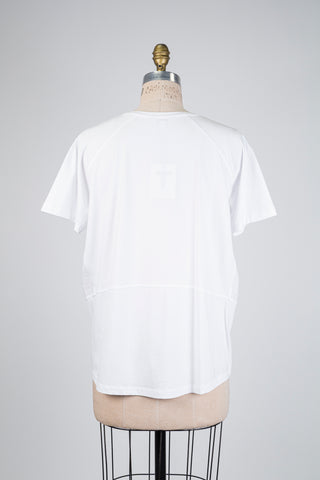 Two-material white T-shirt (S+)