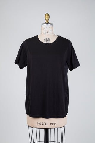 Black two-material T-shirt (S+)