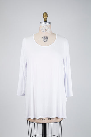 T-shirt fluide à manches longues blanc (S)