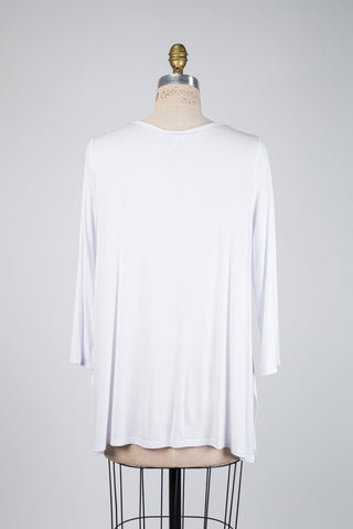 T-shirt fluide à manches longues blanc (S)