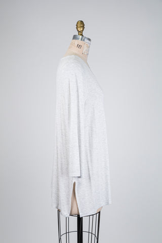 T-shirt gris chiné manches longues (S)