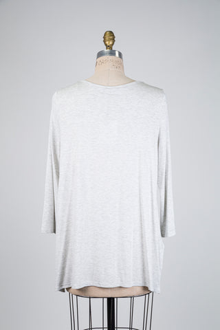 T-shirt gris chiné manches longues (S)