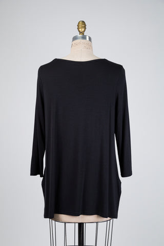 T-shirt noir manches longues (S)