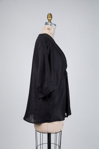 Black twisted-neck blouse (S/M+)
