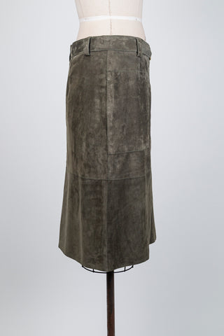 Military green suede velvet skirt (12)
