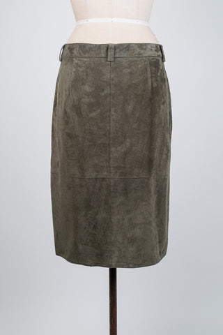 Military green suede velvet skirt (12)