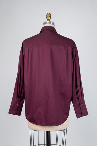 Burgundy blouse with tie-neck detail (4)