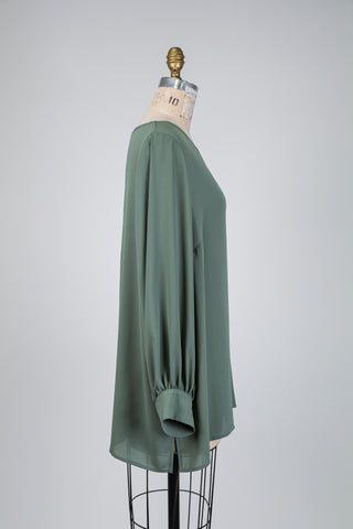 Blouse vert eucalyptus en chiffon (14/16)