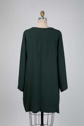 Forest green crepe textured dress (14/16)