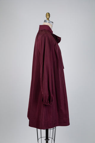 Burgundy pussy-bow dress (14/16)