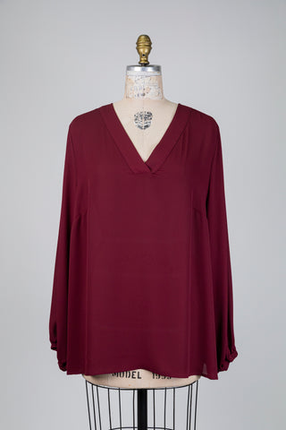 Blouse bordeaux en chiffon (14/16)