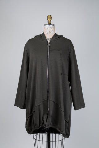 Veste à capuchon vert kaki esprit urbain  (M/L)