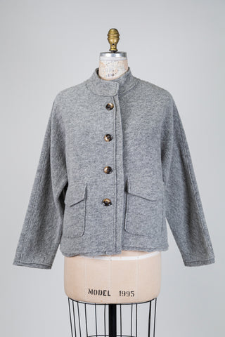 Grey boiled wool jacket (O/S)