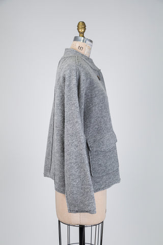 Grey boiled wool jacket (O/S)