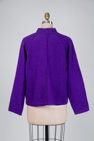 Veste violet améthyste en laine bouillie (TU)