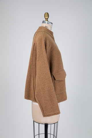 Camel brown boiled wool jacket (one size)