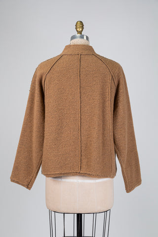 Camel brown boiled wool jacket (one size)