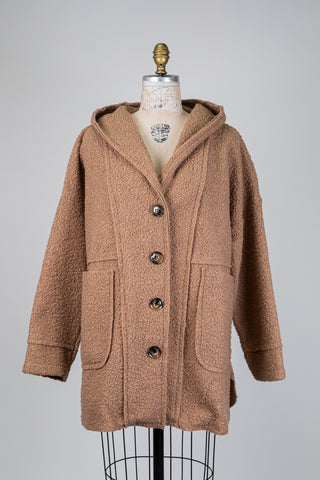 Veste oversized camel à texture bouclée (S/M)