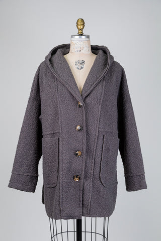 Veste oversized grise à texture bouclée (S/M)
