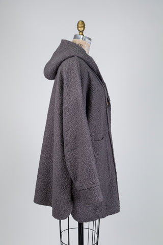 Veste oversized grise à texture bouclée (S/M)