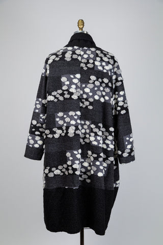 Veste noire effet mouton à relief de pois (TU)