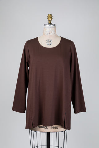Chocolate brown T-shirt in ponte di Roma (10+)