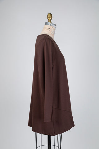 Chocolate brown T-shirt in ponte di Roma (10+)