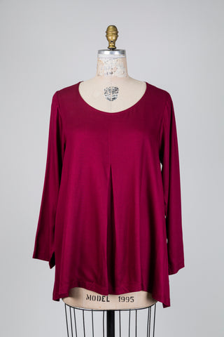 Blouse rouge cerise à pli creux (10+)