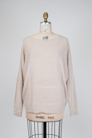 Chandail en maille fine beige (TU)