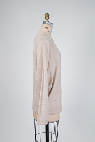Chandail en maille fine beige (TU)