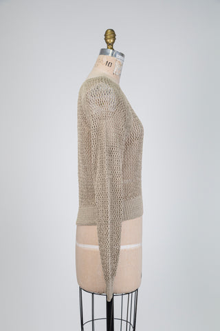 Chandail en maille ajouré beige (TU)