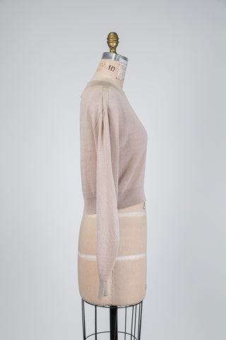 Chandail écourté en maille beige (TU)