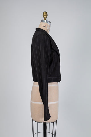 Black spencer with a large crossover collar (S+L)