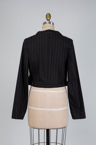 Black spencer with a large crossover collar (S+L)