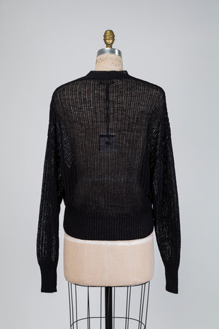 Black mesh knit cardigan (OS)